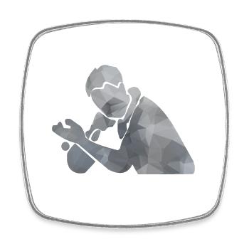 Ping-jouet de ping-congiste silhouette cadeau - Magnet carré - blanc - Devant