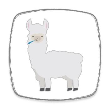 Animal shirt spitting Lama child motif Lama spits - Square fridge magnet - white - Front