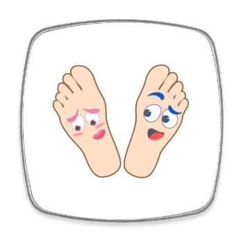 Kids shirt flirting feet shirt motif funny feet - Square fridge magnet - white - Front