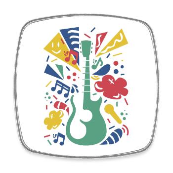 Symphonie de guitare colorée - Magnet carré - blanc - Devant