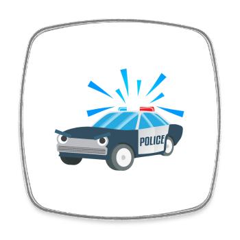 Kindershirt Polizeiauto Kindermotiv Polizei - Viereckiger Kühlschrankmagnet - Weiß - Vorne