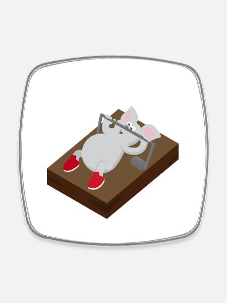 La formation de souricière de souris d'enfant de souris de motif d'enfant - Magnet carré - blanc