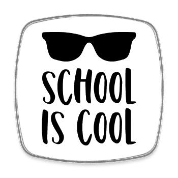 School Saying School is cool Glasses Sunglasses - Square fridge magnet - white - Front