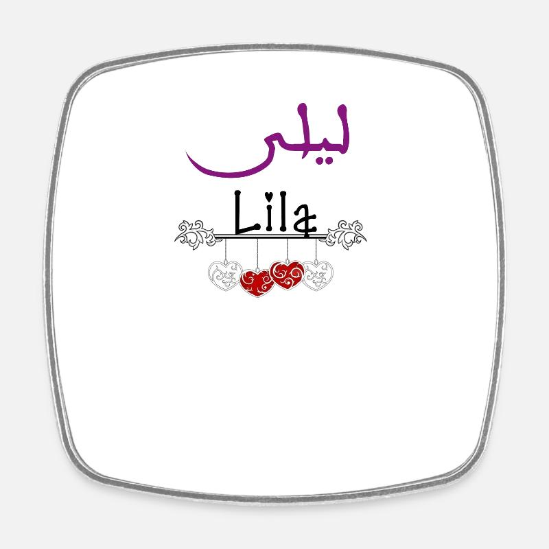 First Name Lila - Square fridge magnet - white