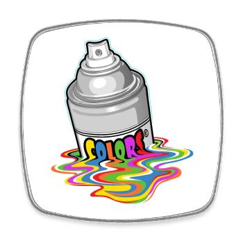 Melting spray - Square fridge magnet - white - Front