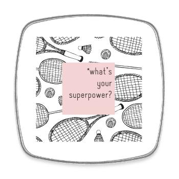 superpower - Viereckiger Kühlschrankmagnet - Weiß - Vorne