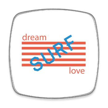 Dream Love Retro Stripes - Magnet carré - blanc - Devant