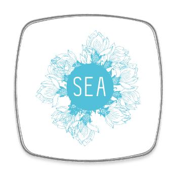 Meeresblüte Blau Seemotiv - Viereckiger Kühlschrankmagnet - Weiß - Vorne