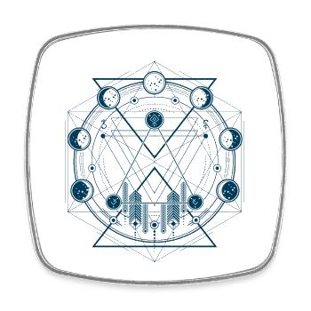 Geometrie - Viereckiger Kühlschrankmagnet - Weiß - Vorne