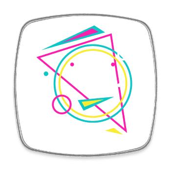Geometrie - Viereckiger Kühlschrankmagnet - Weiß - Vorne