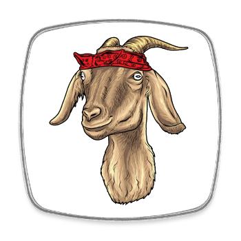 Goat with Bandana - Square fridge magnet - white - Front
