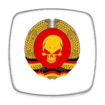 DDR tête de mort Allemagne de l’Est cadeau drapeau - Magnet carré - blanc - Devant