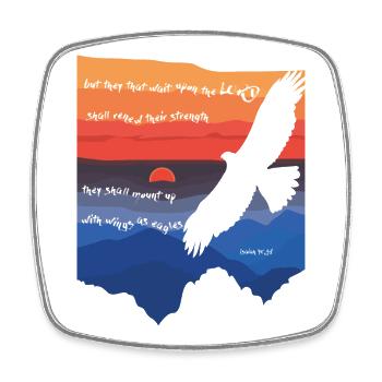 Isaiah 40:31 / Bible verse - Square fridge magnet - white - Front