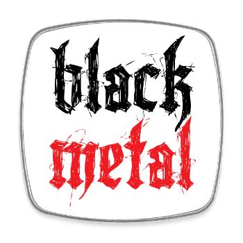 Black Metal - Viereckiger Kühlschrankmagnet - Weiß - Vorne