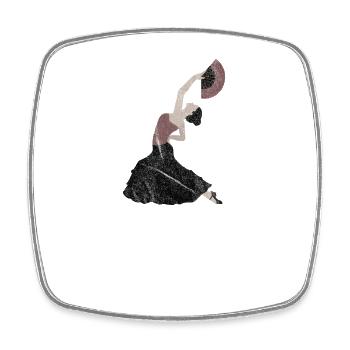 Flamenco dancer / flamenco dance in red-black - Square fridge magnet - white - Front