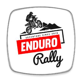 Enduro Rally Adventure Stunt Motor Cross Biker - Calamita quadrata da frigo - bianco - Fronte