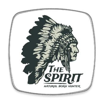 Indianer Häuptling Apache Federschmuck Geschenk - Viereckiger Kühlschrankmagnet - Weiß - Vorne