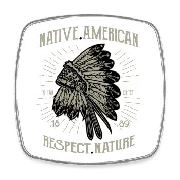 Native american respect nature - Viereckiger Kühlschrankmagnet - Weiß - Vorne