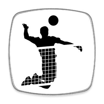 Volleyball - Viereckiger Kühlschrankmagnet - Weiß - Vorne