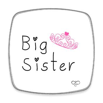 Big Sister - Square fridge magnet - white - Front