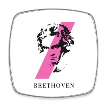 beethoven punk music festival klassik komponist ta - Square fridge magnet - white - Front