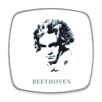 beethoven eccentric genius music deaf composer f - Square fridge magnet - white - Front