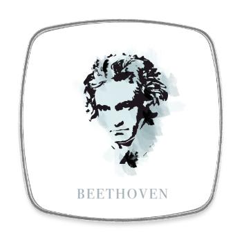 beethoven classical music composer concert deaf pop - Square fridge magnet - white - Front