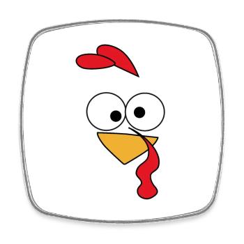 Gesicht comic game huhn bird lustig humor fun cool - Viereckiger Kühlschrankmagnet - Weiß - Vorne
