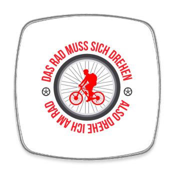 Fahrradfahren, Biking, Bike, Fahrrad, Fahrradsport - Viereckiger Kühlschrankmagnet - Weiß - Vorne