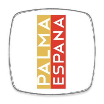 T-shirt souvenir Palma España Pull - Magnet carré - blanc - Devant