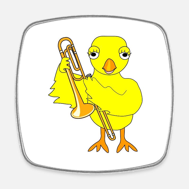 Trombone Chick - Square fridge magnet - white