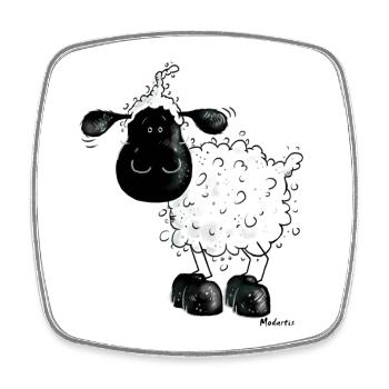 Cute sheep shirt design - Square fridge magnet - white - Front