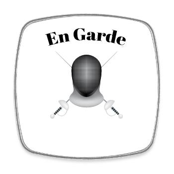 Escrime - En Garde - Magnet carré - blanc - Devant