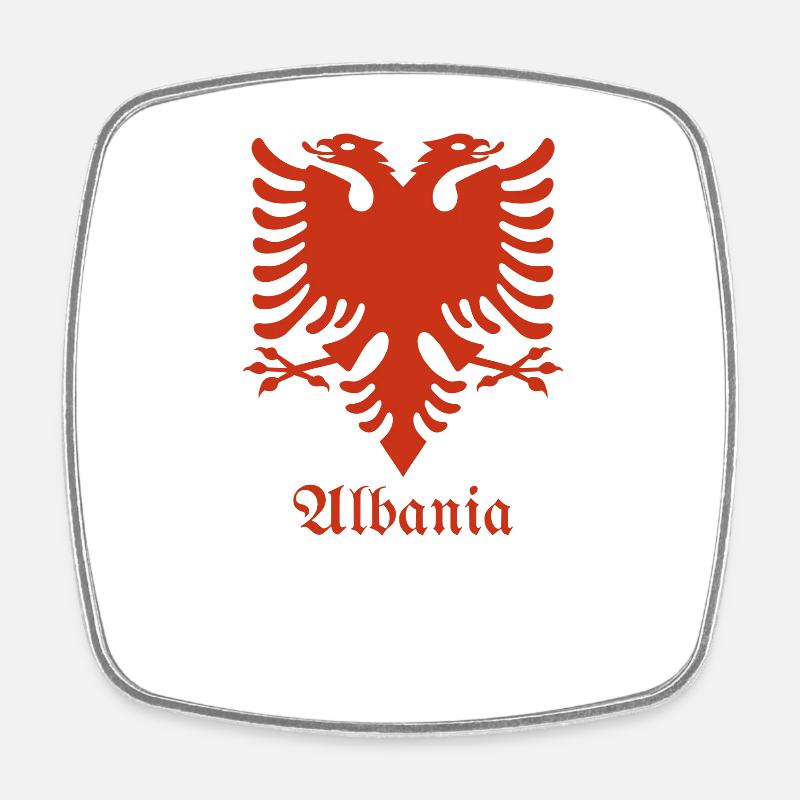 Albanian Eagle T-Shirt - Square fridge magnet - white