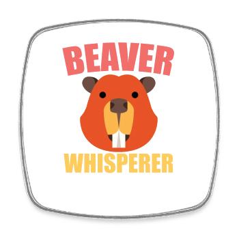 Beaver Whisperer - Square fridge magnet - white - Front