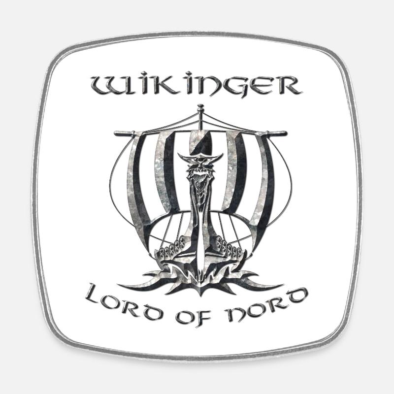 Wikinger 2 - Viereckiger Kühlschrankmagnet - Weiß
