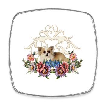 Linda chihuahua - Viereckiger Kühlschrankmagnet - Weiß - Vorne