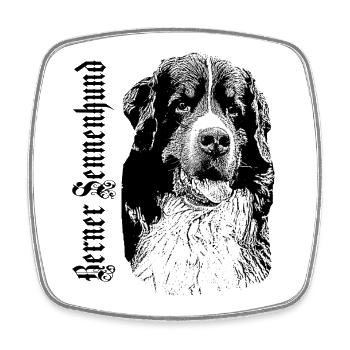 Bernese Mountain Dog,Big dog,dog head,Dogs, - Square fridge magnet - white - Front