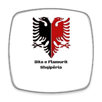 Albanian Eagle Albania Flag " Dita e Flamurit " - Square fridge magnet - white - Front