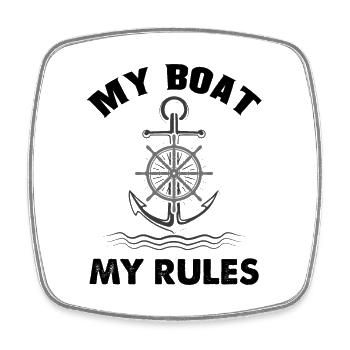 Boating Captain Gift - Square fridge magnet - white - Front