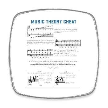 Music theory guitar piano gift - Square fridge magnet - white - Front
