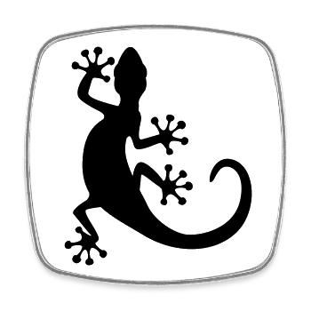 gecko - Square fridge magnet - white - Front