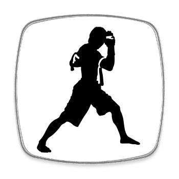 kickboxing - Viereckiger Kühlschrankmagnet - Weiß - Vorne