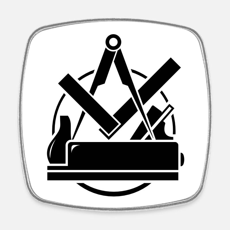 Carpenter emblem, Carpenter Logo - Square fridge magnet - white