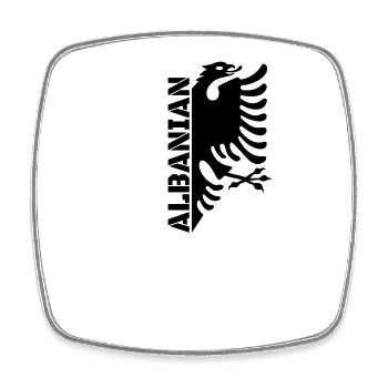 Albanian Flag "Albanian" - Square fridge magnet - white - Front