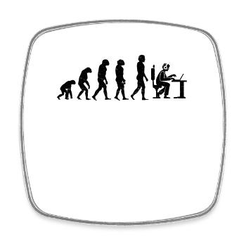 Evolution of Gamer Zocker Nerd Geek Progamer - Viereckiger Kühlschrankmagnet - Weiß - Vorne