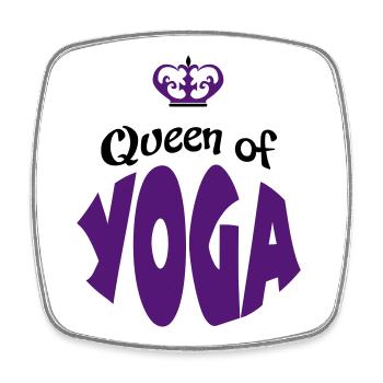yoga - Square fridge magnet - white - Front