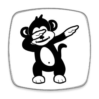 Monochromer Panda Wink Doodle - Viereckiger Kühlschrankmagnet - Weiß - Vorne