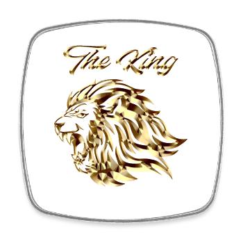 The King - Magnet carré - blanc - Devant