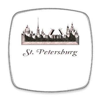 St. Petersburg - Square fridge magnet - white - Front